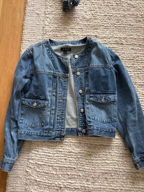 J. Crew Medium Blue Round-Neck Denim Jacket